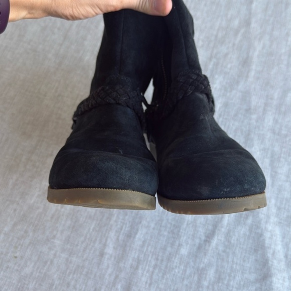 Teva De La Vina Waterproof Suede Black Side Zip Leather Ankle Boot‎ size 7 - Picture 7 of 11